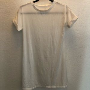 Roll up sleeve basic t-shirt dress